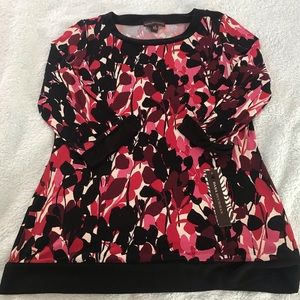 Dana Buchman Multicolor Shirt Dress- Jester Red